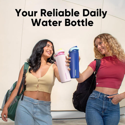 Commute 40 oz, ENCOOL Leakproof Insulated Water Bottle with Straw Dual-Sip Water Bottle Bag-Safe Design for Work, & Gym