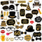 Adult 60th Birthday Photo Booth Props, 41Pcs for Her Him, Gold and Red Decorations, Party Supplies