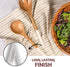 Folkulture Wooden Salad Servers or Tongs - 12-inch Spoon and Fork Set for Serving Salad, Mango Wood, White