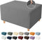 YEMYHOM Ottoman Cover, High Stretch Jacquard Design, Removable Slipcover for Folding Storage Footstool (Small, Light