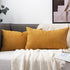 Cozoomy Set of 2 Chenille Linen Decorative Throw Pillow Covers 12x20 Inch Textured