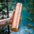 Copper Water Bottle - 34oz Hammered Vintage Design, Handcrafted Ayurvedic Pure Copper Vessel for Drinking Water