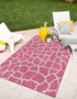 Unique Loom Outdoor Safari Collection Area Rug - Giraffe Design (2' x 3' Rectangle, Magenta/Ivory)
