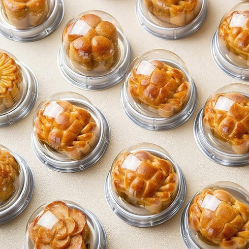 EchoDone 50 Set Clear Plastic Mini Cupcake Boxes - Muffin Pod Dome Single Container Box for Wedding Birthday Gifts
