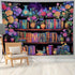 keowhsf Pink Purple Flower Bookshelf Wall Tapestry Colorful Tapestries for Bedroom Aesthetic Floral