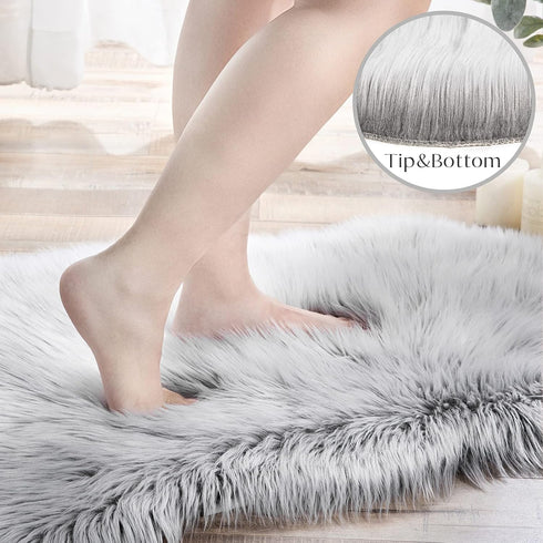 3 5 Ashler faux fur rug, Fluffy Shaggy Area Rug Ultra Soft x Feet Rectangle Fur Rug Frosted Bottom Gray Fuzzy Rug