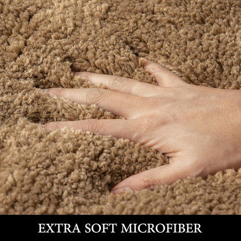 MIULEE Non Slip Bathroom Rug Bath Mats for Bathroom(20x30,Light Brown) Absorbent Thick Soft Microfiber Bathroom Mat Machine Washable Bath Rug Plush Carpet for Tub Shower by MIULEE