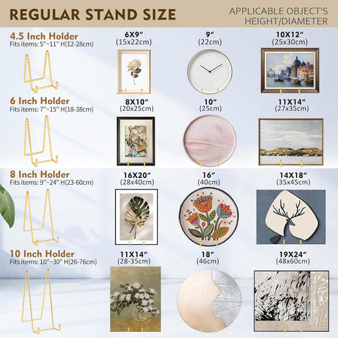 Plate Holder Easel Display Stand - 6 Inch Twisted Metal Wire Stands for Decorative Plates, Pictures, Books