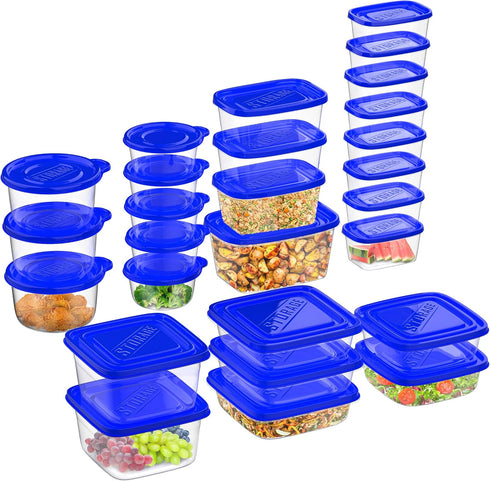 54-Piece Food Storage Containers with Lids, BPA-Free, Stain-Resistant, Microwave Safe by Chef Buddy