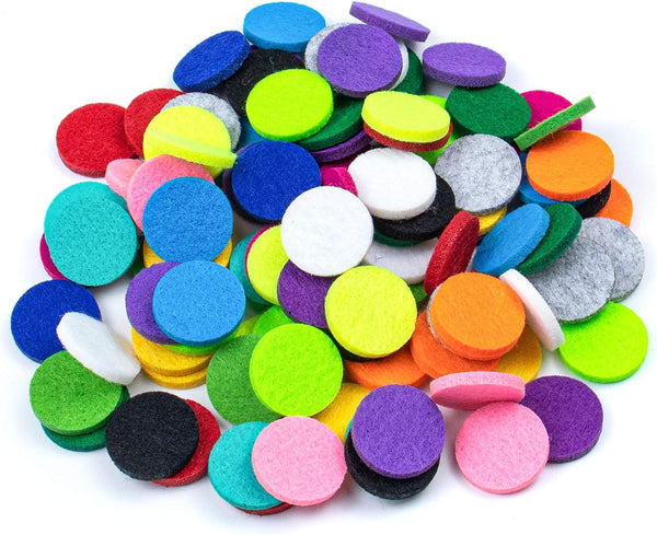 AUEAR 100 Pack Replacement Felt Pads for Essential Oil Diffuser Locket Necklace, 0.87 inch