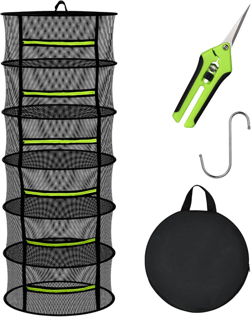 MEKOLIFE Herb Drying Rack with Mesh Design, Hanging Drying Rack with Green