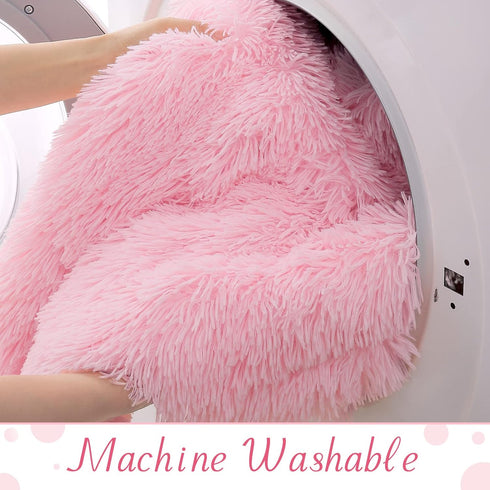 Cozy 60"x80" BENRON Baby Pink Throw Blankets, Soft Shaggy Plush Sherpa Blankets, Lightweight Fluffy Faux Fur Blankets