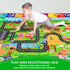 Mfmiudole 59"39.4" Kids Rug ABC Farm Play Mat for Toy Cars, Farm Life Road Traffic for Playroom Kids Car Road Rugs