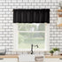 No. 918 Martine Microfiber Semi-Sheer Rod Pocket Kitchen Curtain Valance and Tiers Set, 54" x 45", Black