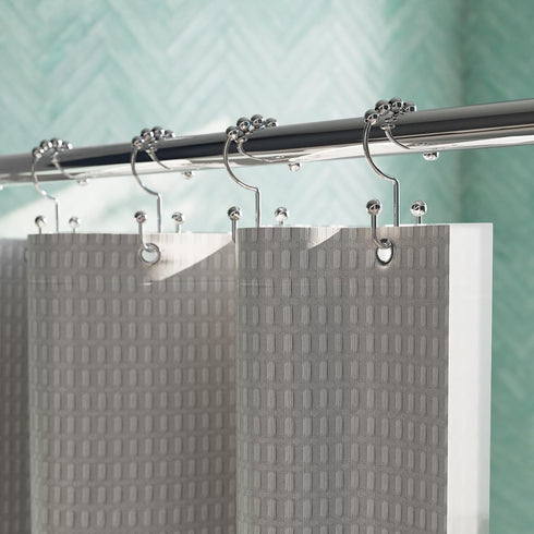 Zenna Home Chrome Shower Curtain Hooks, Set of 12 – Premium Double Roller Glide Rings, Rust Resistant