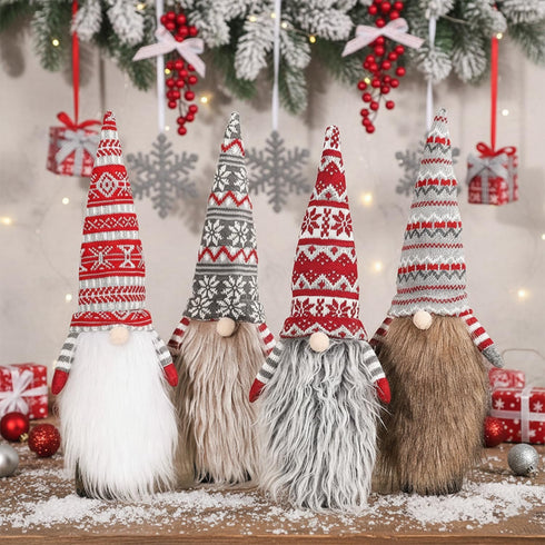 Adurself Christmas Gnome Wine Bottle Covers, 4 Pack Tomte Swedish Gnomes Wine Bottle