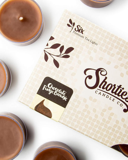 Chocolate Fudge Brownie Premium Tealight Candles, 6 Brown Tea Lights, Highly Scented, Made in The USA