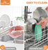 ME.FAN Air Fryer Silicone Liners, 2 Pack for 4 to 7 QT, Reusable Basket with Handles & Holes, Rose Pink & Light Grey
