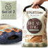 Reusable Bread Bags for Homemade Bread - 2 Pack Food Grade Storage
