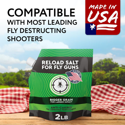 2 lb 3.0 Impresa Fly Shooter Refill Salt Compatible with Bug A Salt Large-Grain Non-Caking Crystals for Fly Gun Reloads