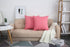 TangDepot Handmade Decorative Solid 100% Cotton Canvas Throw Pillow Covers - 2 Pieces, 16"x16", Pink