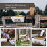 Chewoof 4 Pack 4.5 Chicken Feeders, Quart Goat Hanging Fence Feeders, with Hooks, Screws, & Chicken Coop Treat Bag