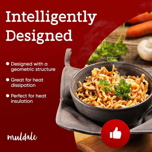 Muldale Soup Bowl Cozy Koozies for Hot Food - Set of 4 Microwave Bowl Holders, Heat Resistant, Machine Washable