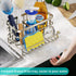 SUS304 Countertop- HapiRm Kitchen Sink Caddy Organizer - Versatile Sponge Holder with Drain Tray, Stainless Steel