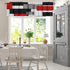 Emvency 2 Pack Valances Window Treatments, Red and Black Geometry Abstract Modern Art, 18x52