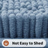 Yimobra Luxury Shaggy U-Shaped Contour Toilet Bath Mat, 24.4 x 20.4 Inches, Denim Blue, Soft, Non-Slip, Machine-Washable