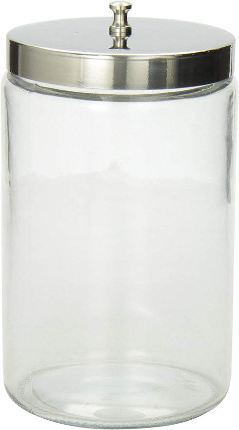 4.1 3.9 7 inches MABIS Decorative Storage Apothecary Clear Glass Jar for Kitchen, Bathroom or Laundry Organization