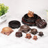 50mm Pack 2 MECCANIXITY Wooden Stand Holders Displays Base Diameter Black for Vase Bonsai Stone