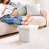 White,11.8"x11.8"x11.8" PINPLUS Storage Ottoman Cube Square Shaped Ottomans with Storage Foot Stool Footrest for Lving