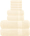 GLAMBURG Ultra Soft 8-Piece Towel Set - 100% Pure Ringspun Cotton, Contains