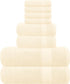 GLAMBURG Ultra Soft 8-Piece Towel Set - 100% Pure Ringspun Cotton, Contains