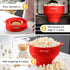 POPCO Microwave Popcorn Bowl - Silicone Snack Popper with Handles, Collapsible Design, Dishwasher Safe (Red)