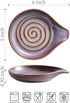 Ceramic Spoon Rest - Deep Drip Tray Holder for Stove Top Utensils, Cooking Spoon Holder with Handle, Purple