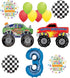 Monster Truck Party Supplies - 3rd Birthday Balloon Bouquet Decorations