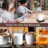 14oz HOWAY Flat Bottom Mug with Wood Lid, Ceramic Tea Cup for Coffee Warmer, Universal, Flat Bottomed, Wooden Handle