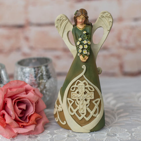 Roman Giftware Inc. Irish & Celtic Collection, 7" H Woodcut Irish Angel Figure, Durable