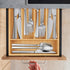 LotFancy Silverware Organizer, Bamboo Drawer Organizer for Kitchen Utensils, Flatware Holder for Cutlery Storage
