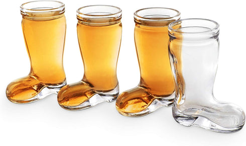 Final Touch Das Boot Shot Glasses, Set of Miniature Cowboy and Cowgirl-Inspired, 1.5oz Capacity