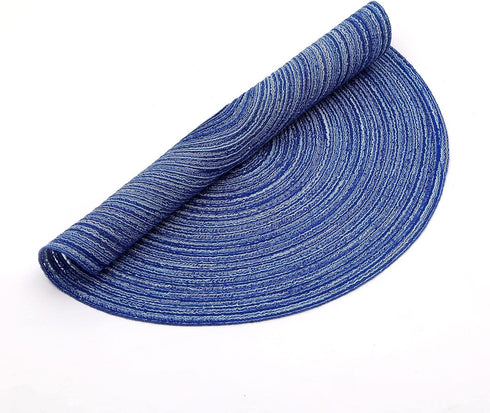 SHACOS Round Braided Placemats, 15 inch Set of 6 Washable Kitchen Table Placemats for Home Wedding Party