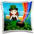 3dRose Girl with Beer Celebrating Saint Patrick Day Pillow Case, 16 by 16"