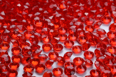 2000 pcs/Pack Wedding Table Scatter Confetti Crystals, Acrylic Diamonds 8 mm Rhinestones for Wedding Decorations (Red)