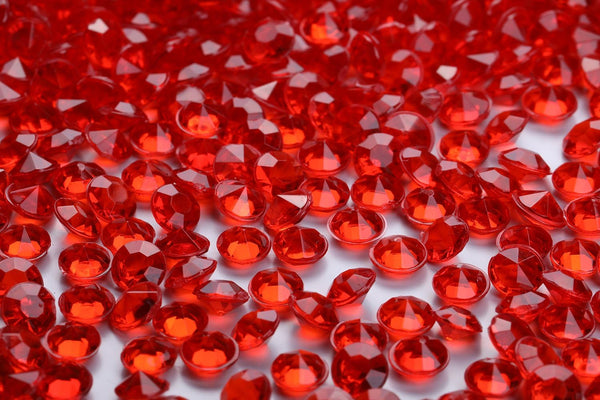 2000 pcs/Pack Wedding Table Scatter Confetti Crystals, Acrylic Diamonds 8 mm Rhinestones for Wedding Decorations (Red)
