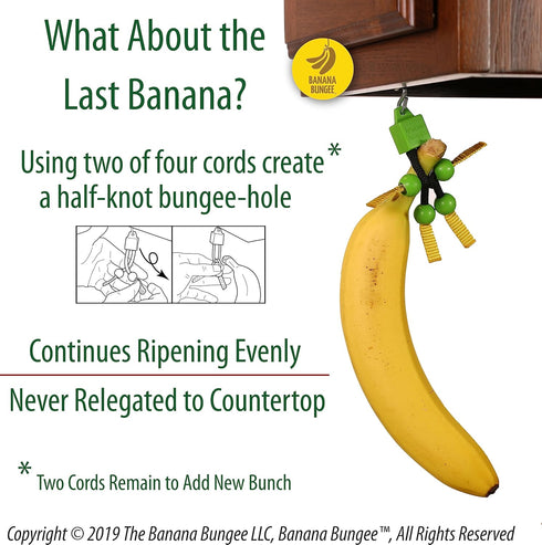 Banana Bungee The Original Banana Hanger, Under Cabinet Banana Hook & Holder Stand Alternative, Made in USA