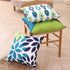 Decorative Green Blue Abstract Throw Pillow Covers 16x16 Inch, Set of 4 Geometric Cotton Linen Cushion Covers