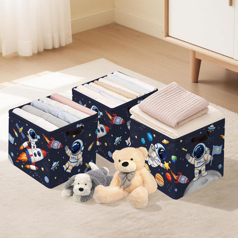 3 Closet 11.8x11.8x11.8 Clastyle pcs Cosmic Space Cube Storage Unit Bin with Metal Frame Stars Kallax Box for Shelves