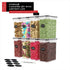 DWËLLZA KITCHEN Airtight Food Storage Container Set, 8 Pieces, 1.4L, BPA Free, Dishwasher Safe, Includes 8 Labels